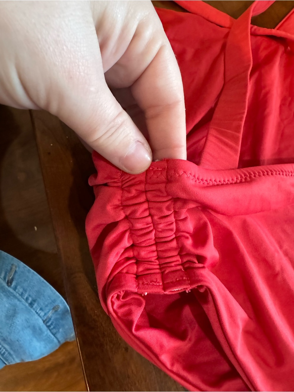 Bold Red V-Neck One-Piece Swimsuit - Picture 5 of 5